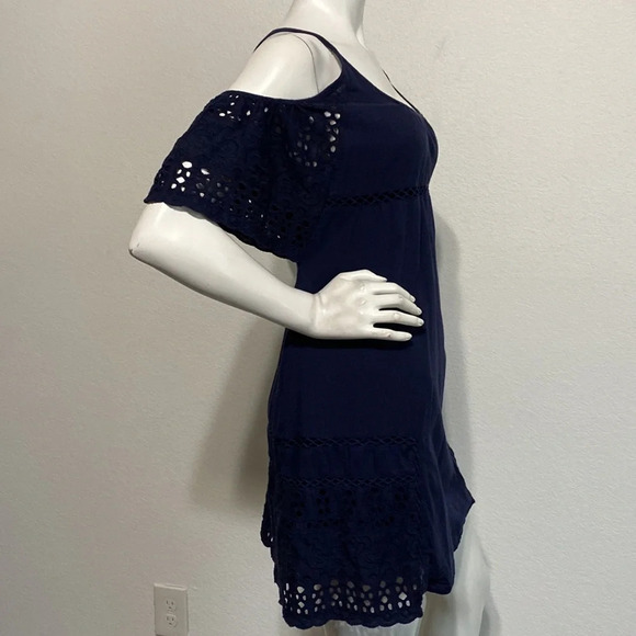 Anthropologie dRA Nancy Navy Eyelet Cotton Dress Size S - Picture 9 of 12